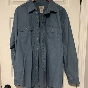 NWOT LL Bean Men's Sunwashed Canvas Shirt, Traditional Fit